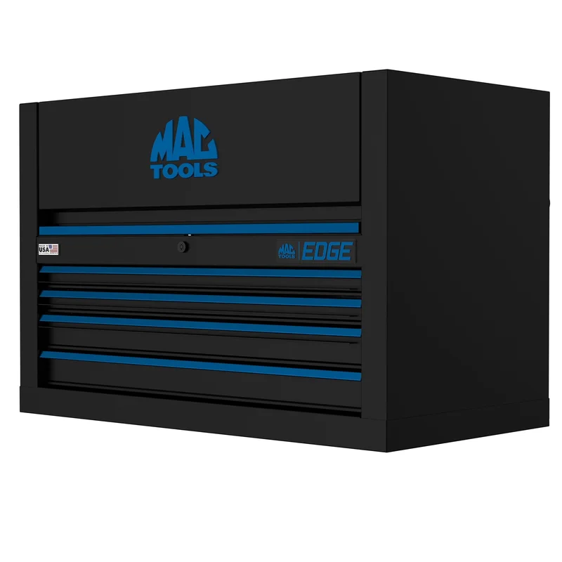 Edge 4-Drawer Top Chest for E4122 Workstation - Flat Black/Blue Trim