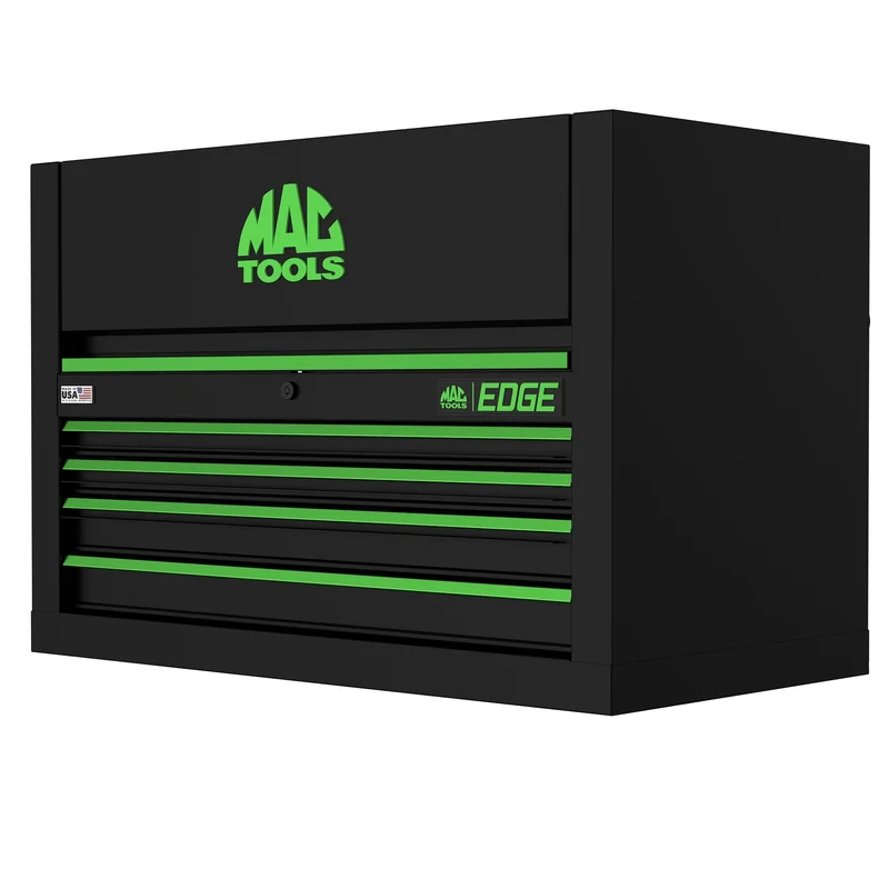 Edge 4-Drawer Top Chest for E4122 Workstation - Flat Black/Green Trim