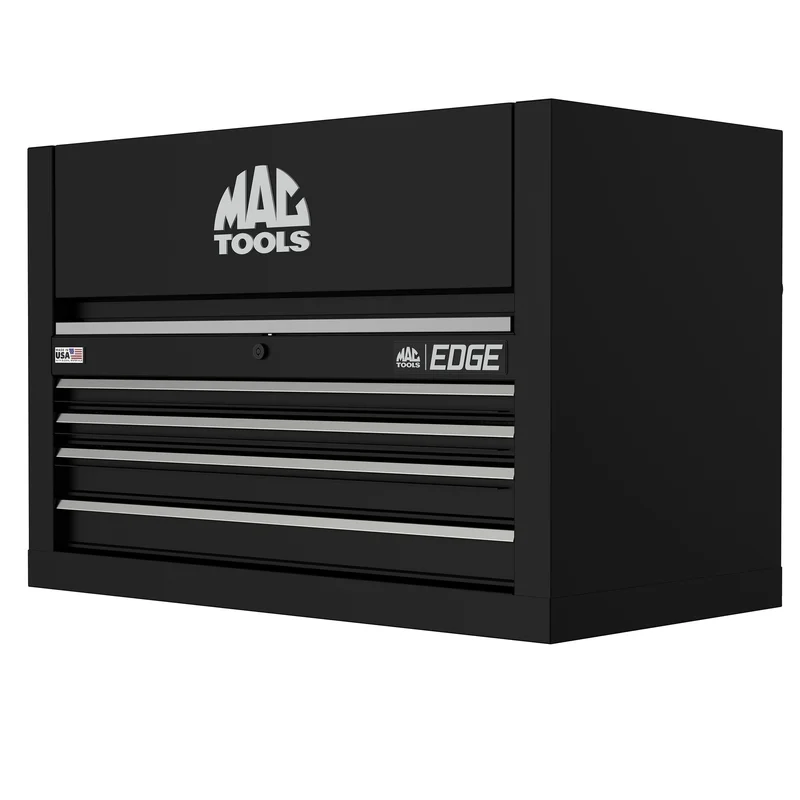 Edge 4-Drawer Top Chest for E4122 Workstation - Flat Black/Gunmetal Trim