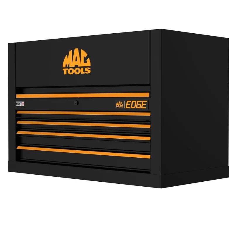 Edge 4-Drawer Top Chest for E4122 Workstation - Flat Black/Orange Trim