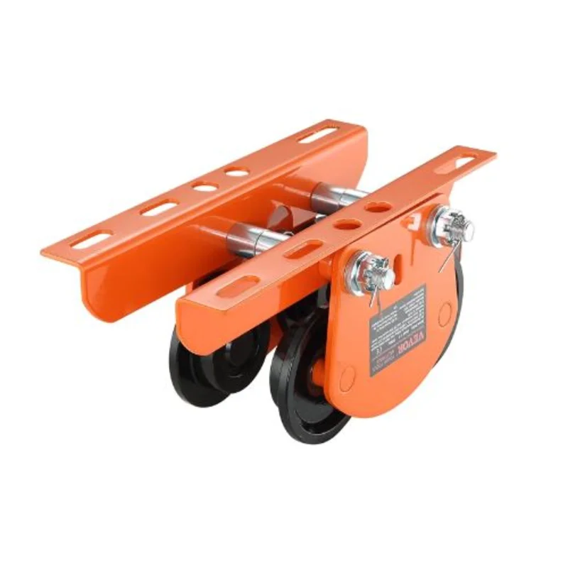 Electric Hoist Manual Trolley Push Beam Trolley with Dual Wheels 2.68"-4.33" Adjustable Beam Flange Width for Straight Curved I Beam