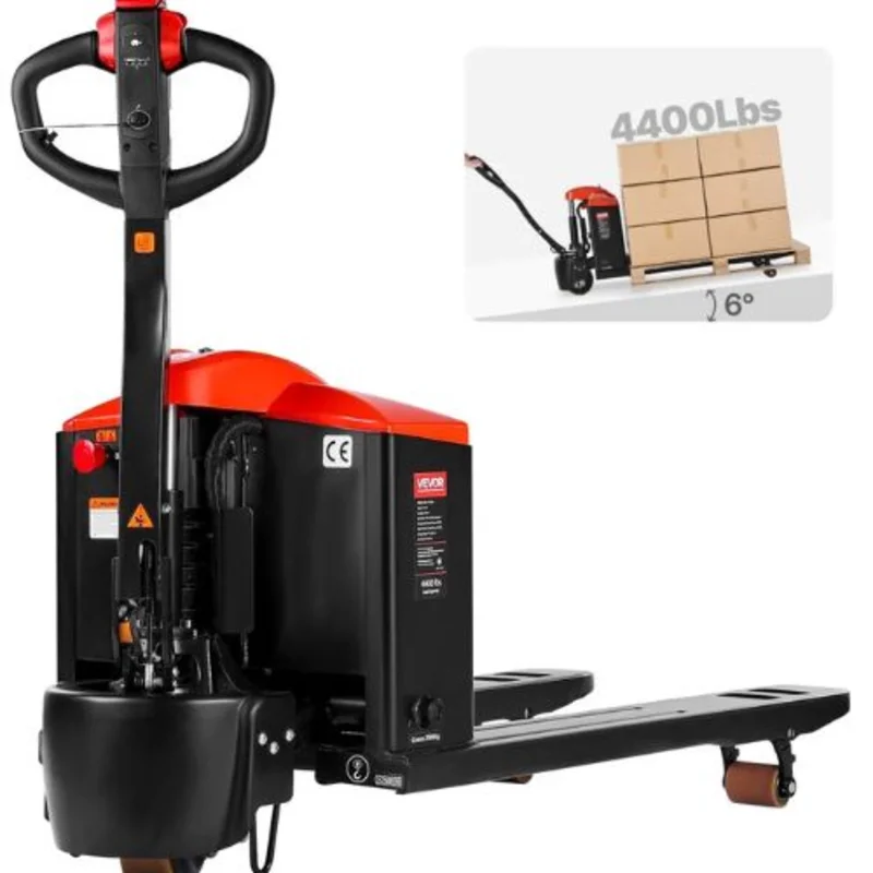 Electric Pallet Jack 4400 lbs Load Capacity Lithium Battery Powered Pallet Jack Truck with 48L x 27W Inch Forks for Material Handling
