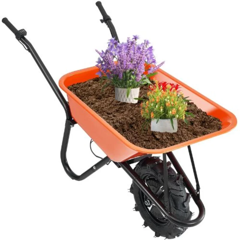Electric Wheelbarrow 500W 330 lbs Capacity 5 Cu Ft Garden Dump Cart