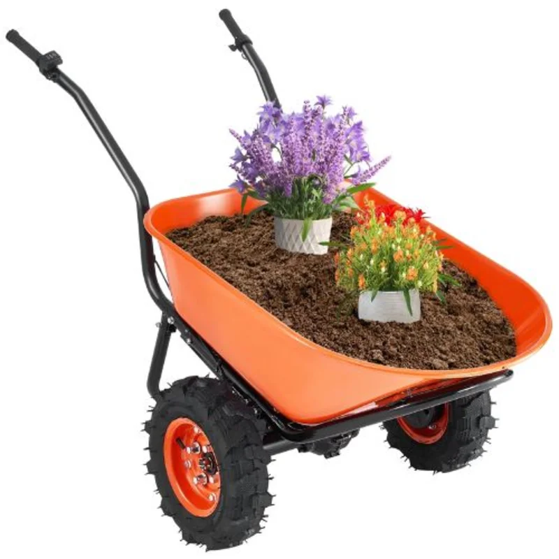 Electric Wheelbarrow 500W 573 lbs Capacity 7 Cu Ft Garden Dump Cart (2-Wheel)