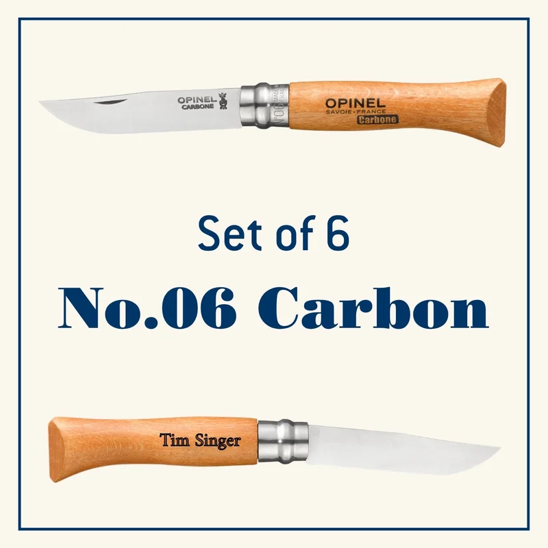 Engraved Gift Bundle | Set of 6 No.06 Carbon Steel Folding Knife