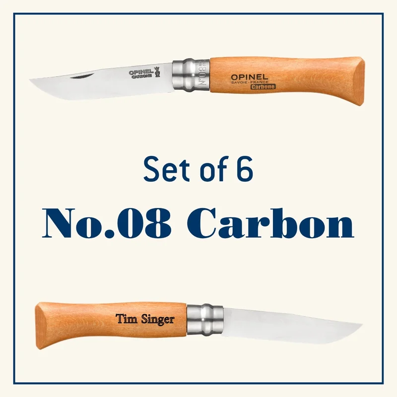 Engraved Gift Bundle | Set of 6 No.08 Carbon Steel Folding Knife