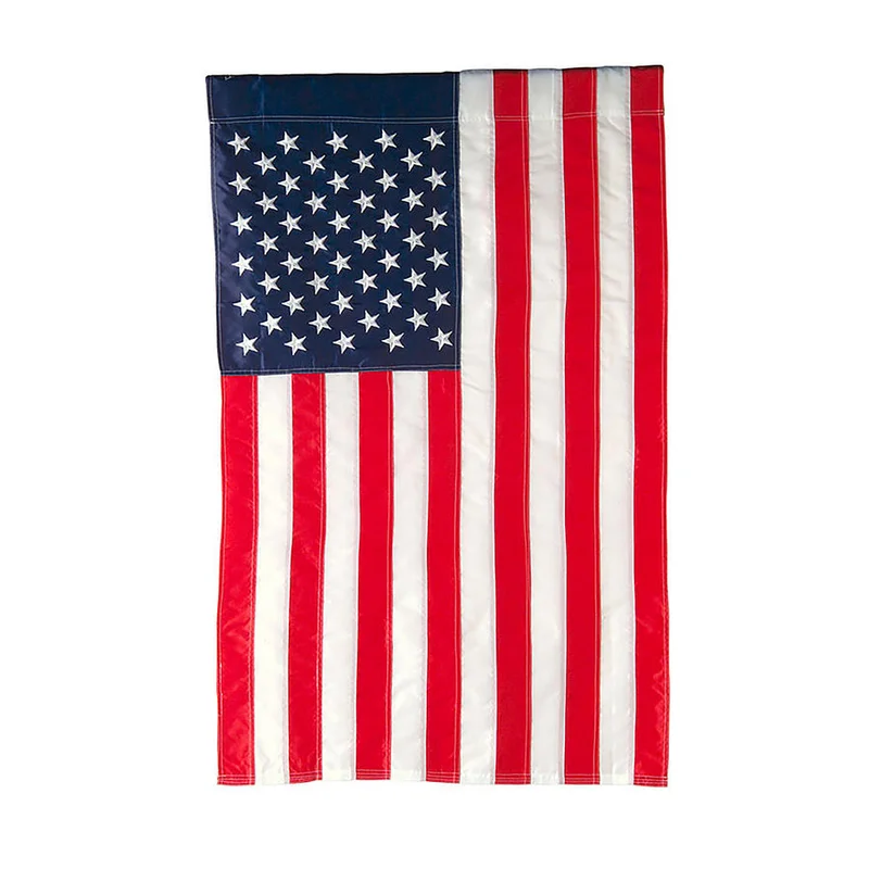 Evergreen American Applique House Flag