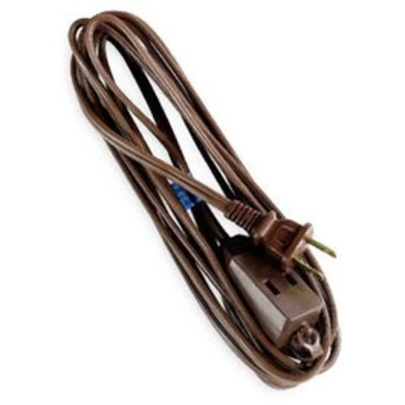 Extension Cord, 16/2 SPT-2, Brown Polarized Cube Tap, 12-Ft.