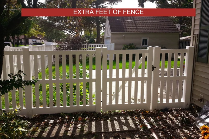[Extra Feet Of Fence] Closed Picket Vinyl Complete Fence Package White
