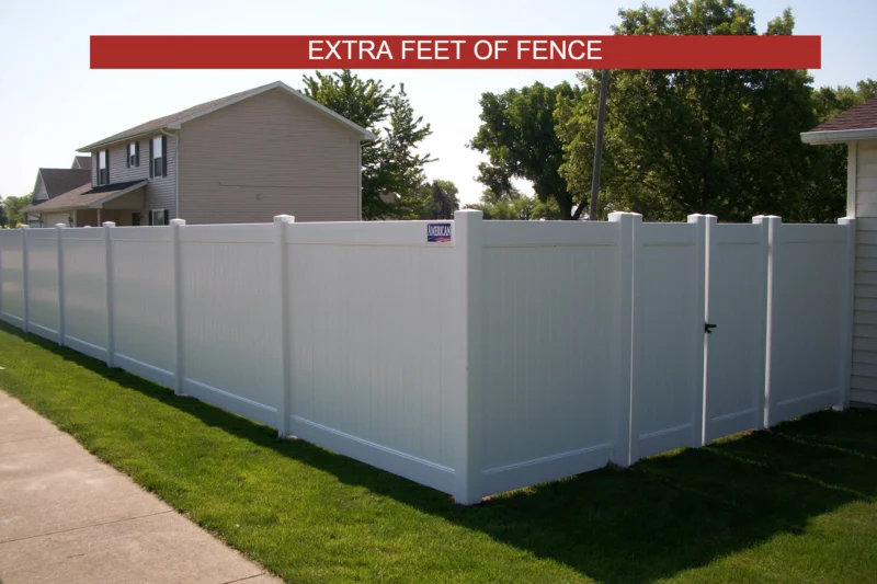 [Extra Feet Of Fence] Privacy Vinyl Complete Fence Package White