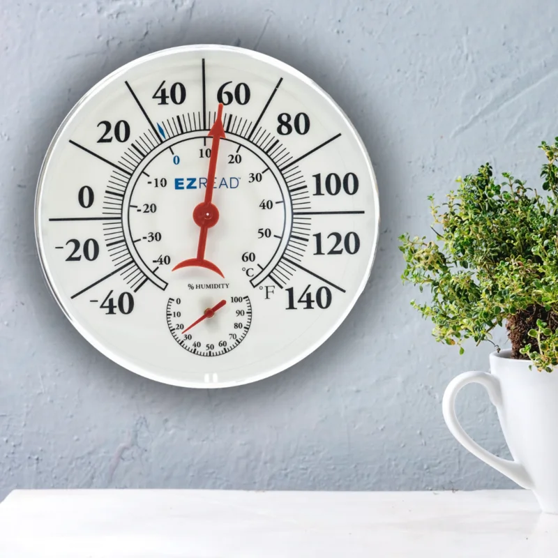 EZREAD Dial Thermometer/Hygrometer White