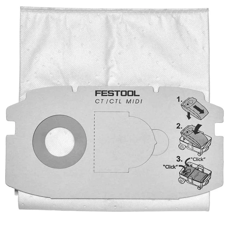 Festool SELFCLEAN Filter Bags for CT/CTL MIDI Dust Extractors Manufactured Until 2018 (5 Pack)