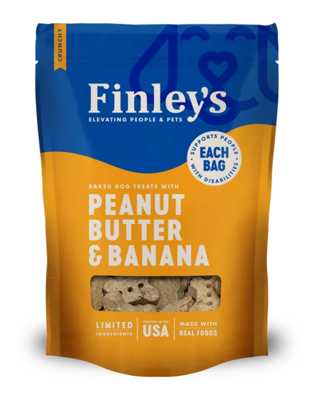 Finley's Peanut Butter Banana Crunchy Biscuits Dog Treats