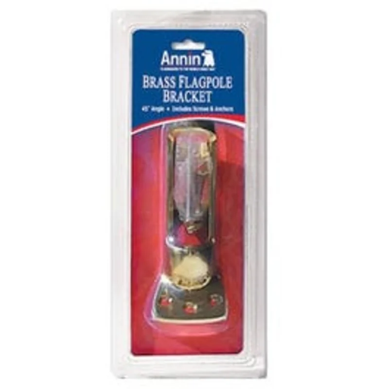 Flag Pole Bracket, Brass, 1-In.