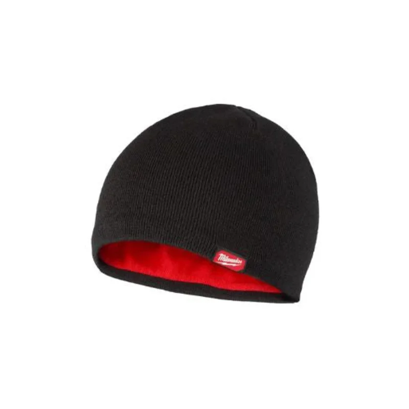 Fleece Inner Lined Winter Beanie Hat Black M751B