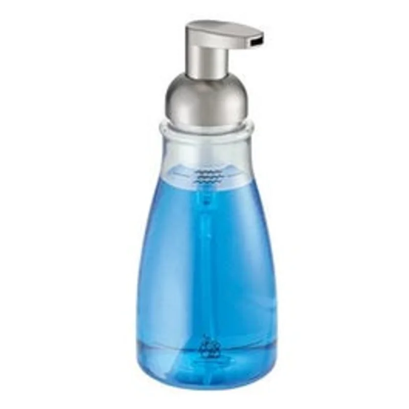 Foaming Soap Pump, Clear Plastic & Brushed Nickel, 12-oz.