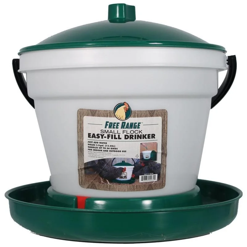FREE RANGE EZ FILL PLASTIC POULTRY WATERER GREEN/WHITE