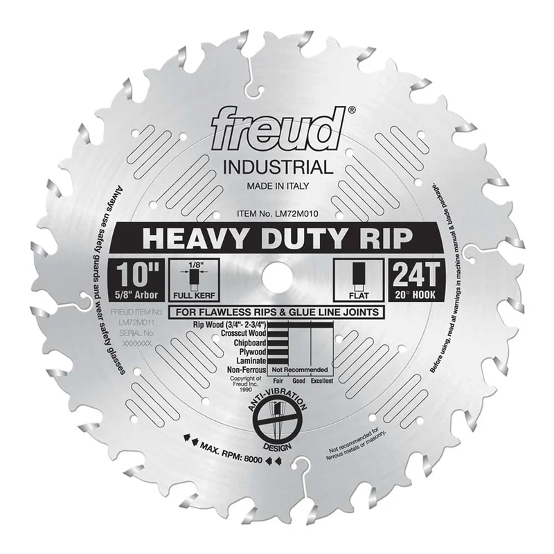 Freud 10" x 24T Heavy-Duty Rip Blade