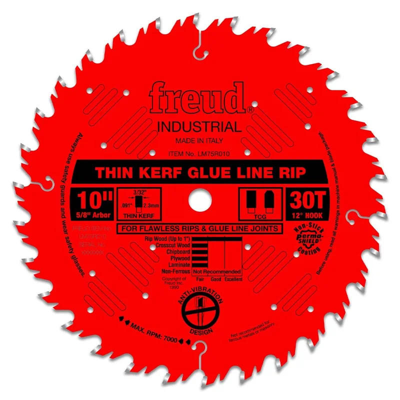 Freud 10" x 30T Industrial Thin Kerf Glue Line Ripping Blade