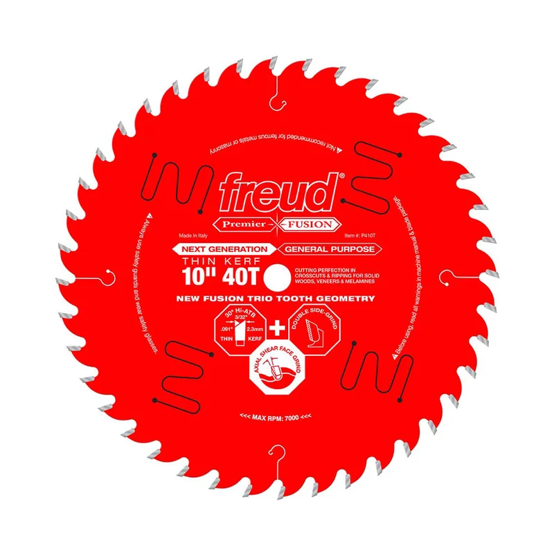 Freud 10" x 40T Thin Kerf Premier Fusion General Purpose Blade