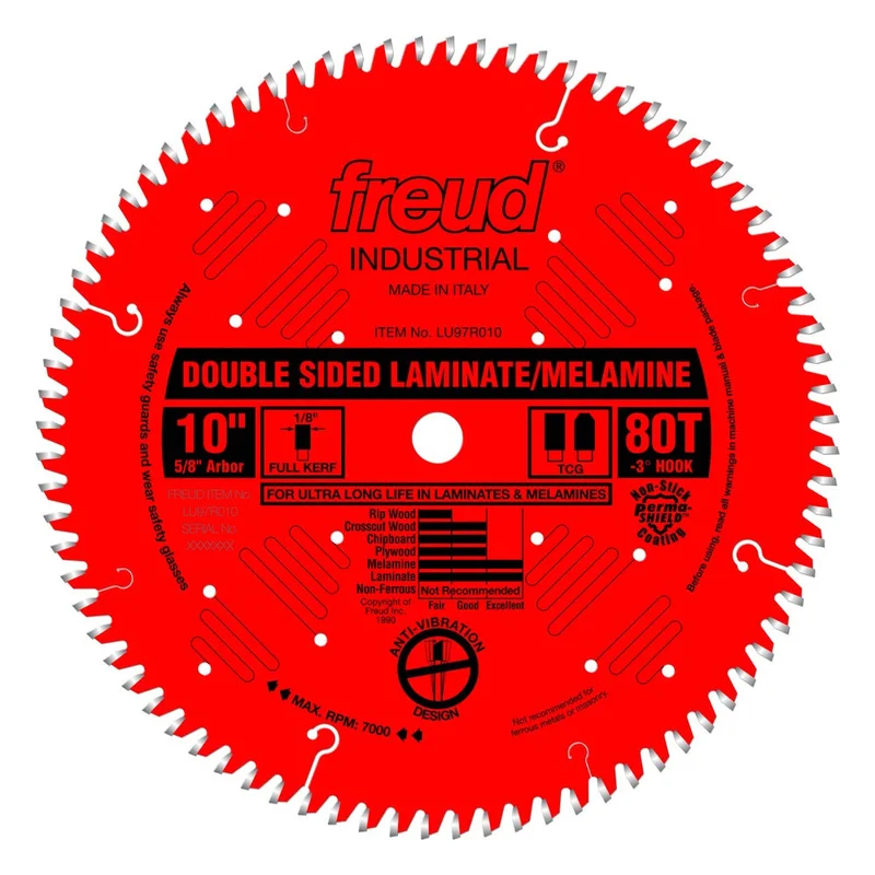 Freud 10" x 80T Double Sided Laminate/Melamine Blade