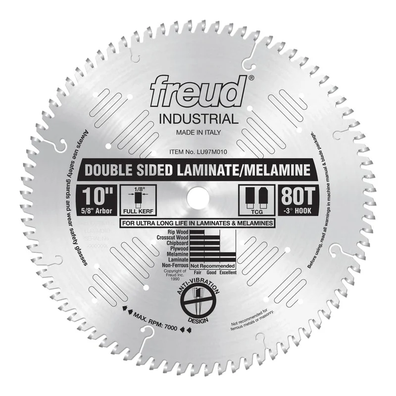 Freud 10" x 80T Silver Ice Double Sided Laminate/Melamine Blade