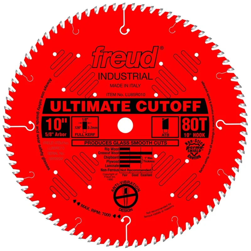 Freud 10" x 80T Ultimate Cut-Off Blade
