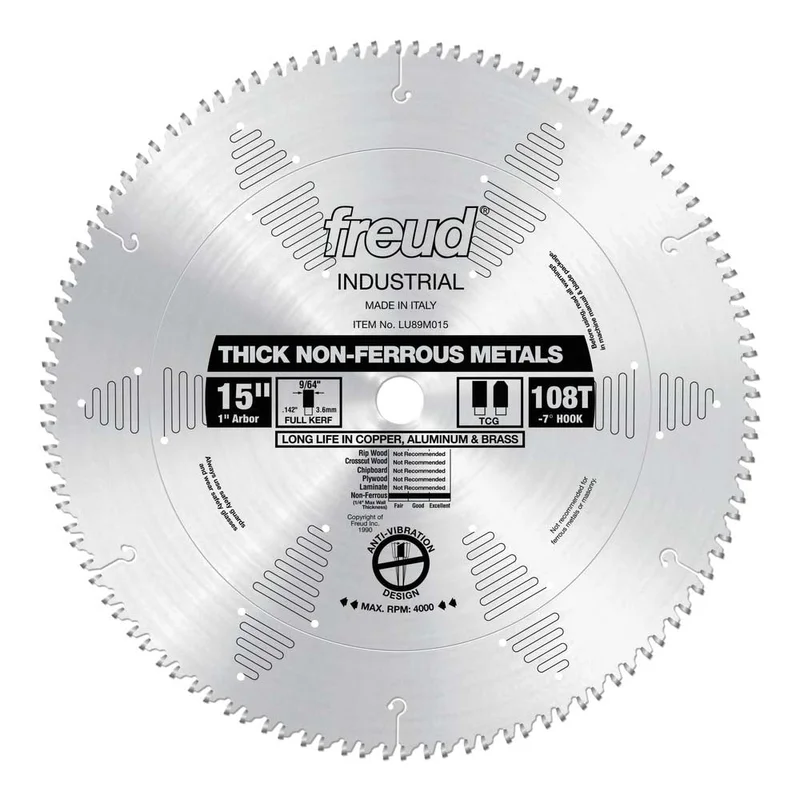 Freud 15" x 108T Thick Non-Ferrous Metal Blade