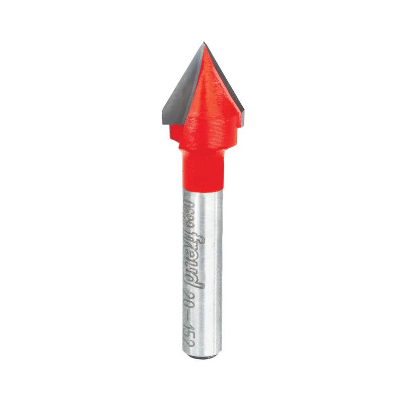Freud 60 V Grooving Router Bit - 1/2" Diameter, 1/2" Cut, 1/4" Shank