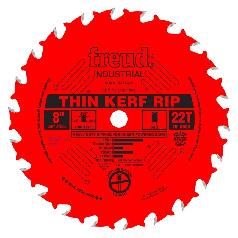 Freud 8" x 22T Thin Kerf Rip Blade