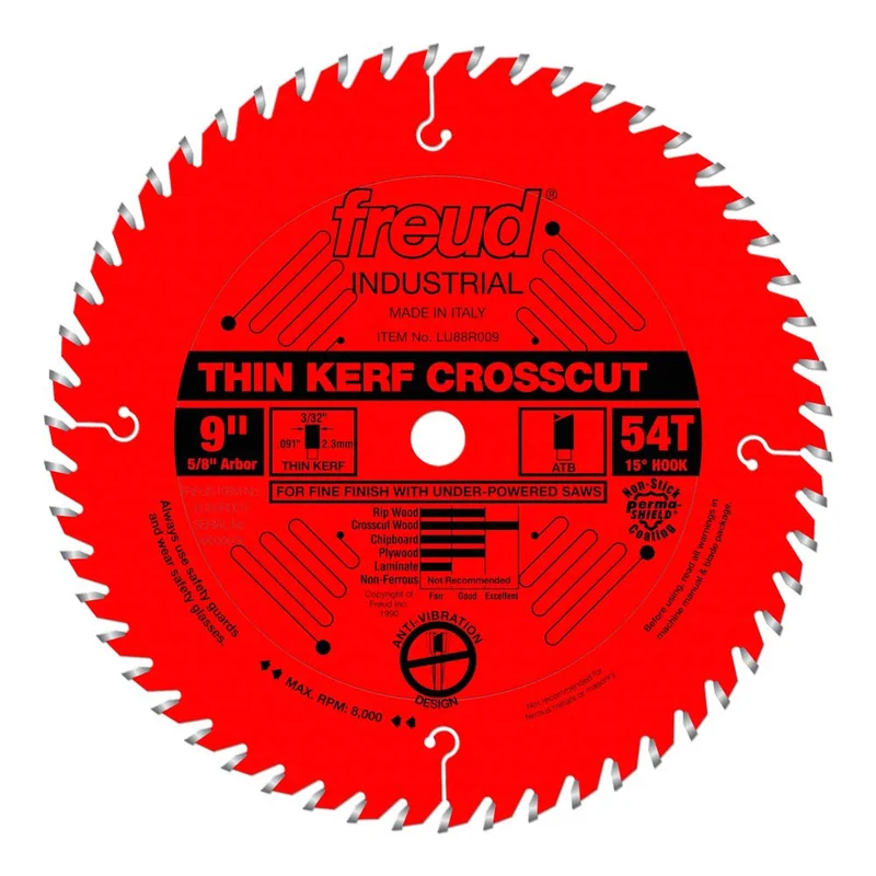 Freud 9" x 54T Thin Kerf Fine Finish Crosscut Blade