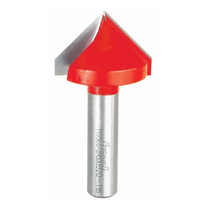 Freud 90 V Grooving Router Bit - 1-1/2" Diameter, 1" Cut, 1/2" Shank