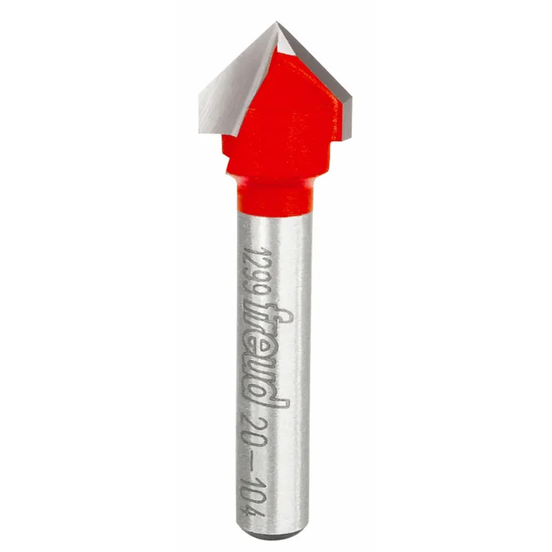 Freud 90 V Grooving Router Bit - 1/2" Diameter, 7/16" Cut, 1/4" Shank