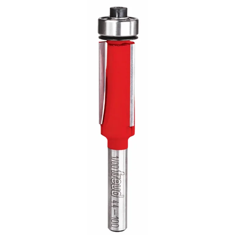 Freud Bearing Flush Trim Router Bit - 1/2" Diameter, 1" Cut, 1/4" Shank