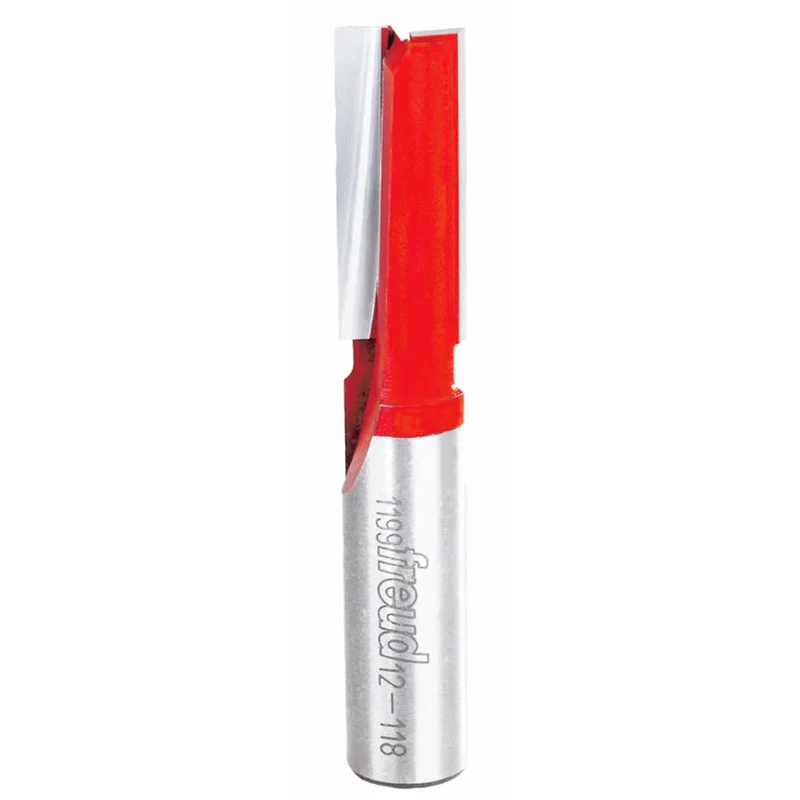 Freud Double Flute Straight Router Bit - 1/2" Diameter, 1-1/4" Cut, 1/2" Shank