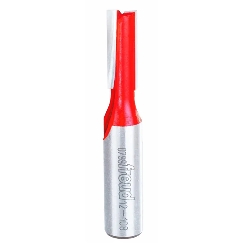 Freud Double Flute Straight Router Bit - 3/8" Diameter, 1" Cut, 1/2" Shank
