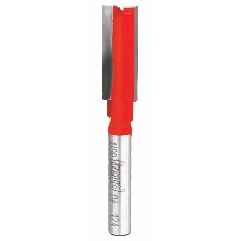 Freud Double Flute Straight Router Bit - 3/8" Diameter, 1" Cut, 1/4" Shank