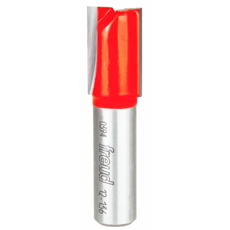 Freud Double Flute Straight Router Bit - 5/8" Diameter, 1" Cut, 1/2" Shank