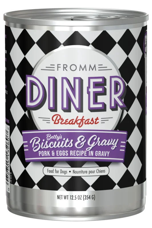 Fromm Diner Breakfast Betty's Biscuits & Gravy Pork & Eggs Recipe in Gravy Food for Dogs