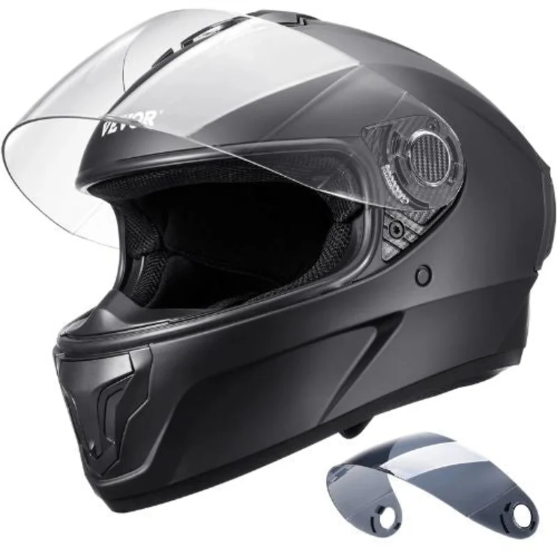 Full Face Motorcycle Helmet with Dual Visor DOT Approved for Men & Women (Medium)