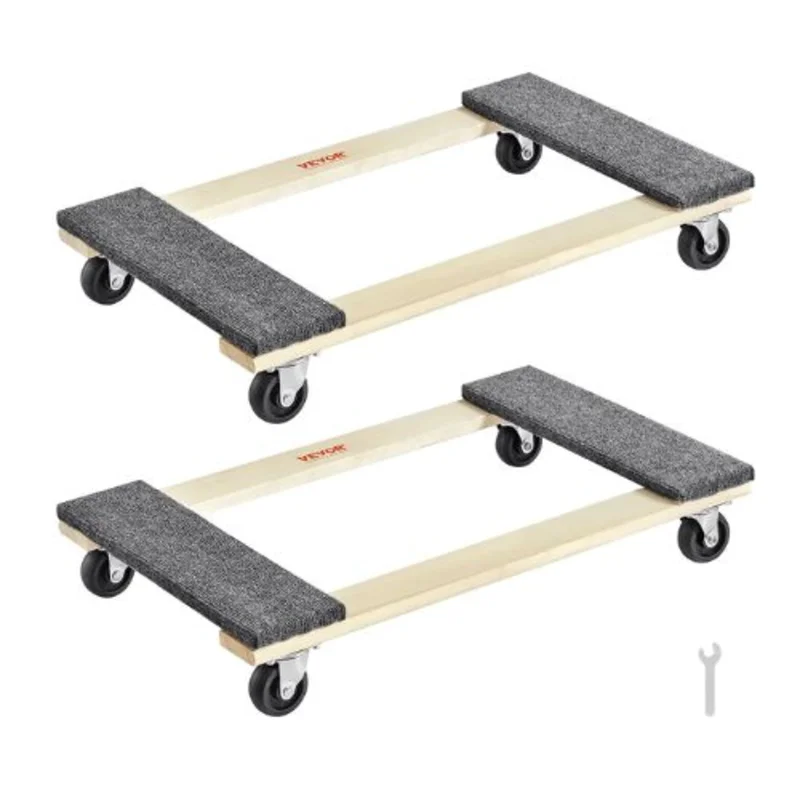 Furniture Dolly 1000 lbs Each Load Capacity Heavy Duty Hardwood Furniture Moving Dolly Moving Cart with Wheels for Heavy Furniture