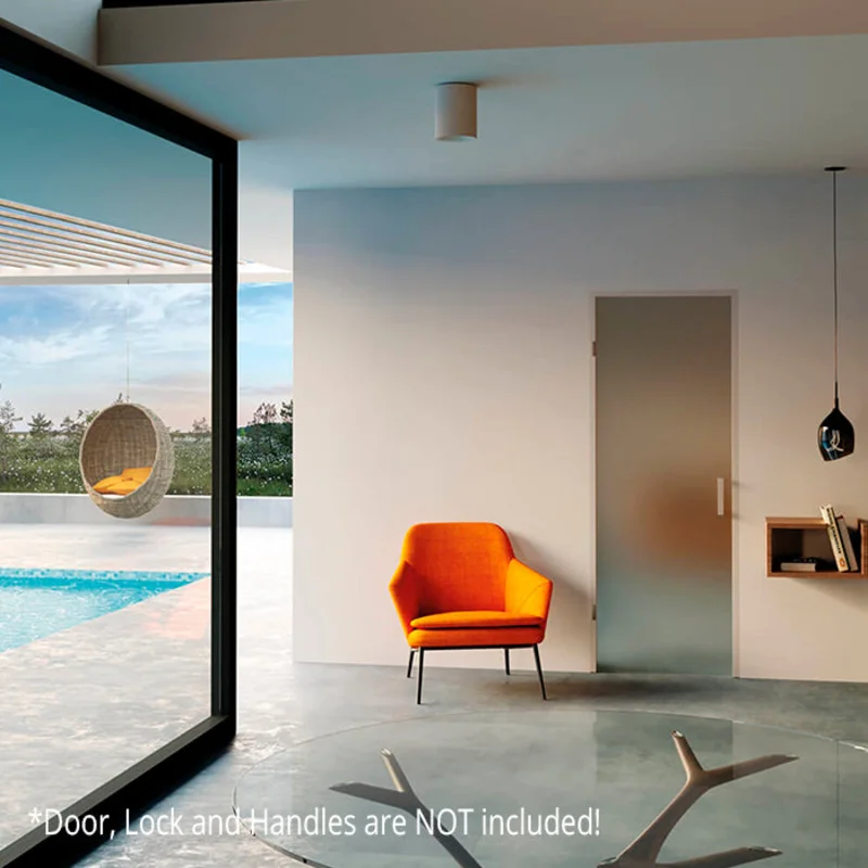 Fusion Glass - Flush swing glass door system Silver