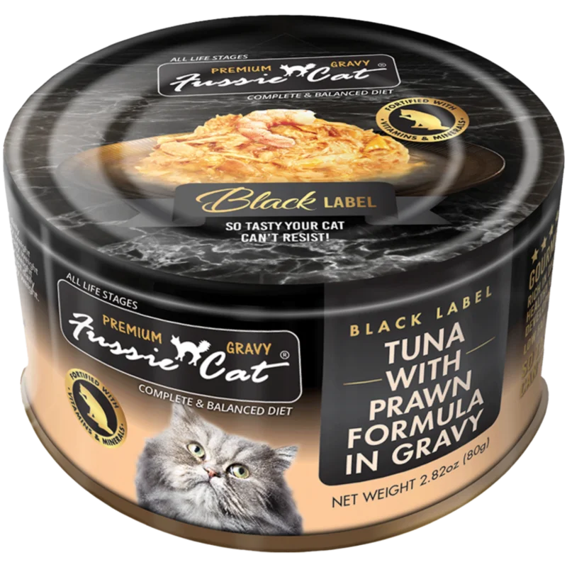 Fussie Cat Black Label Tuna with Prawn Formula in Gravy Wet Cat Food