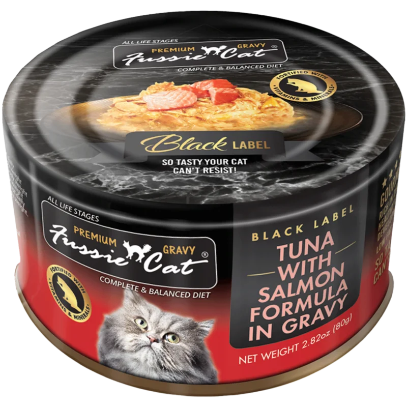 Fussie Cat Black Label Tuna with Salmon Formula in Gravy Wet Cat Food