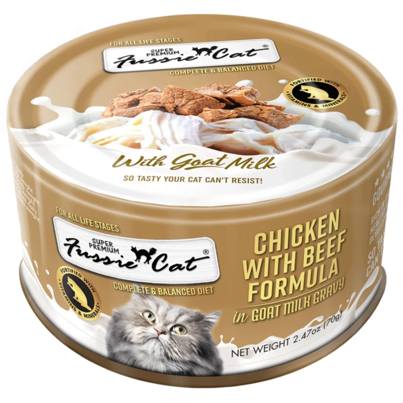 Fussie Cat Chicken with Beef Formula in Goat Milk Gravy Cat Food