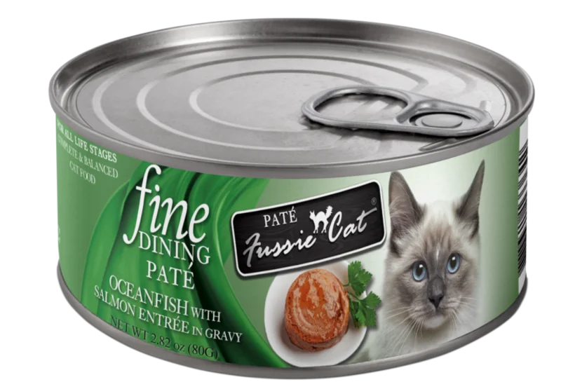 Fussie Cat Fine Dining - Pate - Oceanfish with Salmon Entree in gravy Cat Food