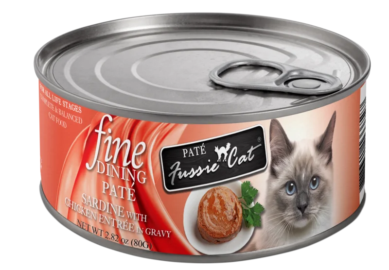 Fussie Cat Fine Dining Pate Sardine with Chicken Entree in Gravy Canned Cat Food
