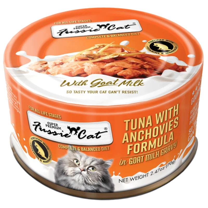 Fussie Cat Tuna with Anchovies Formula in Goat Milk Gravy Canned Food
