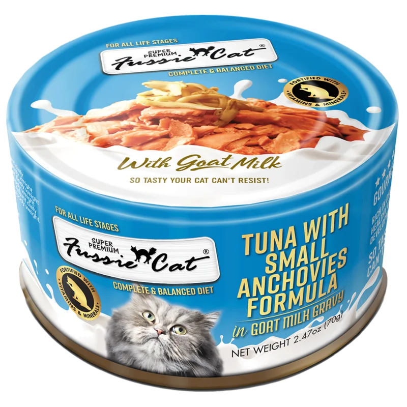 Fussie Cat Tuna with Small Anchovies Formula in Goat Milk Gravy