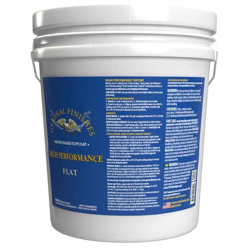 General Finishes Water-Based High Performance Topcoats - 5 Gallon